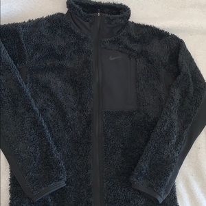 black NIKE sherpa sweater
